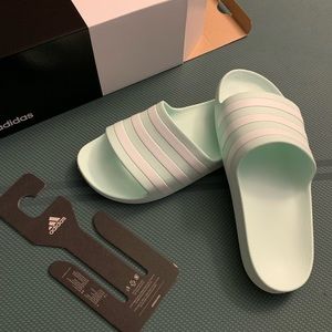 Adidas slides aqua blue womens size 9 / 10